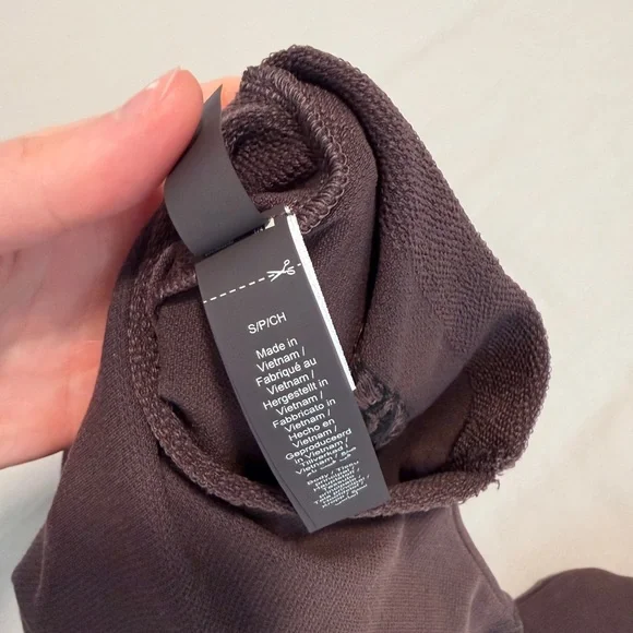 Nike SKIMS Mock Neck Long Sleeve Cropped Top - Dark Brown - Picture 2 of 4